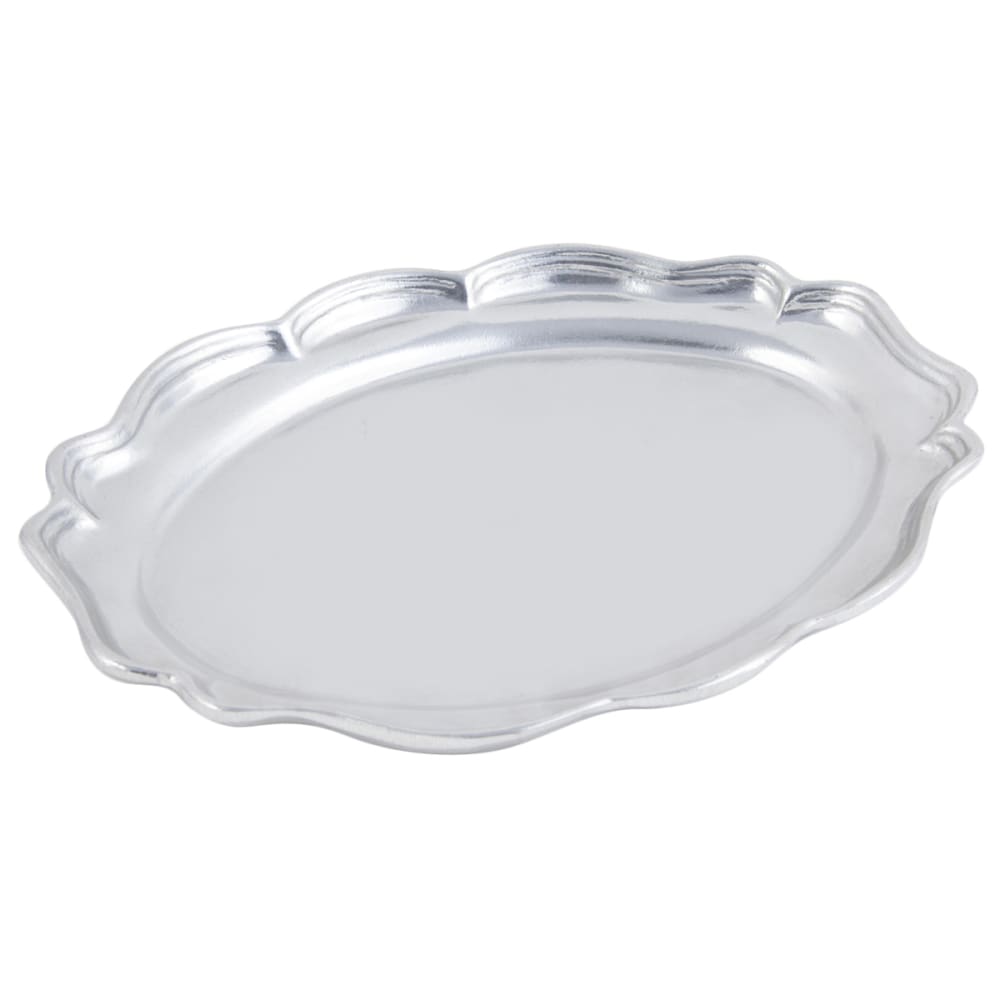 017-2022P Oval Platter, 9 1/2 x 12", Aluminum/Pewter Glo