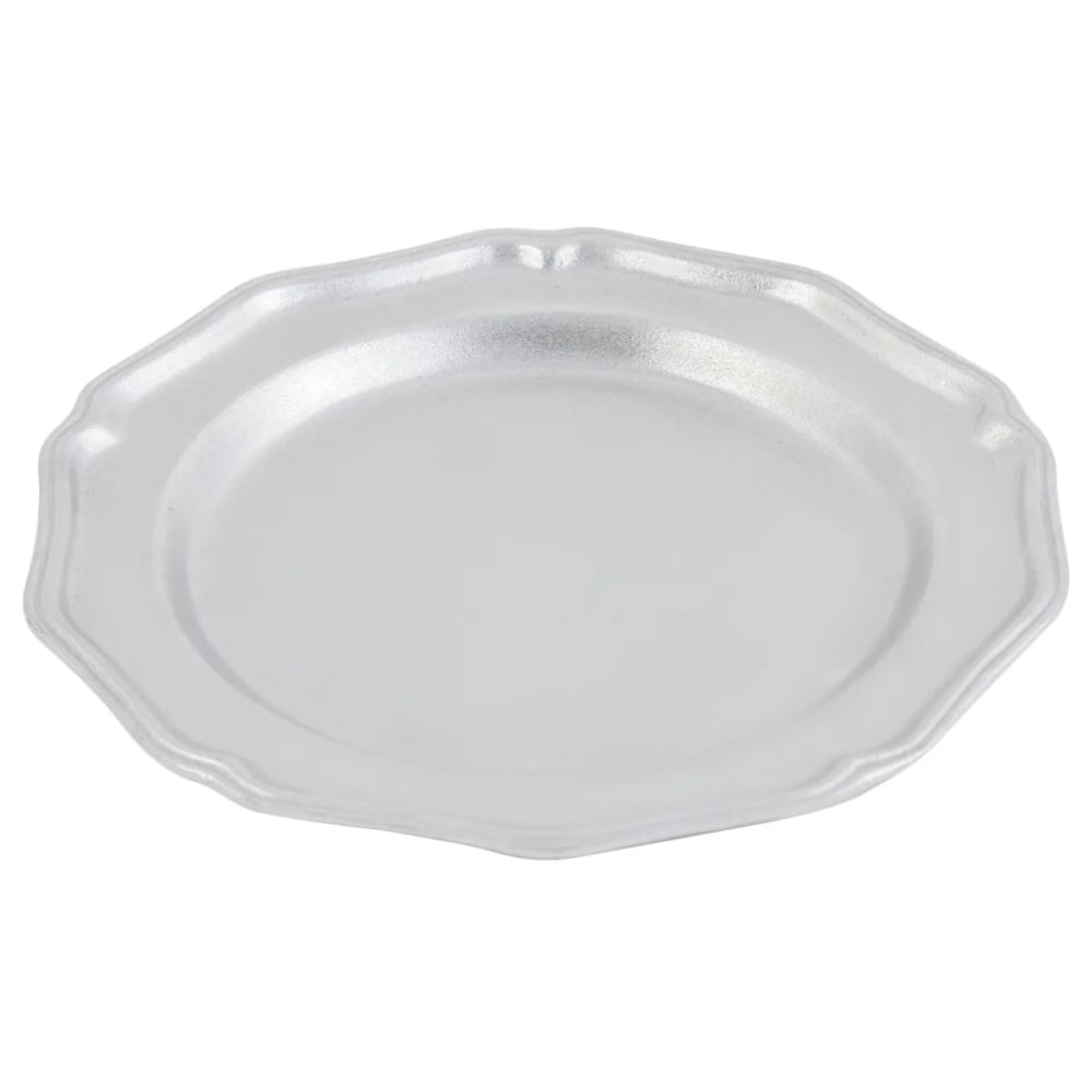 017-1033P 9" Dessert Plate, Aluminum/Pewter-Glo