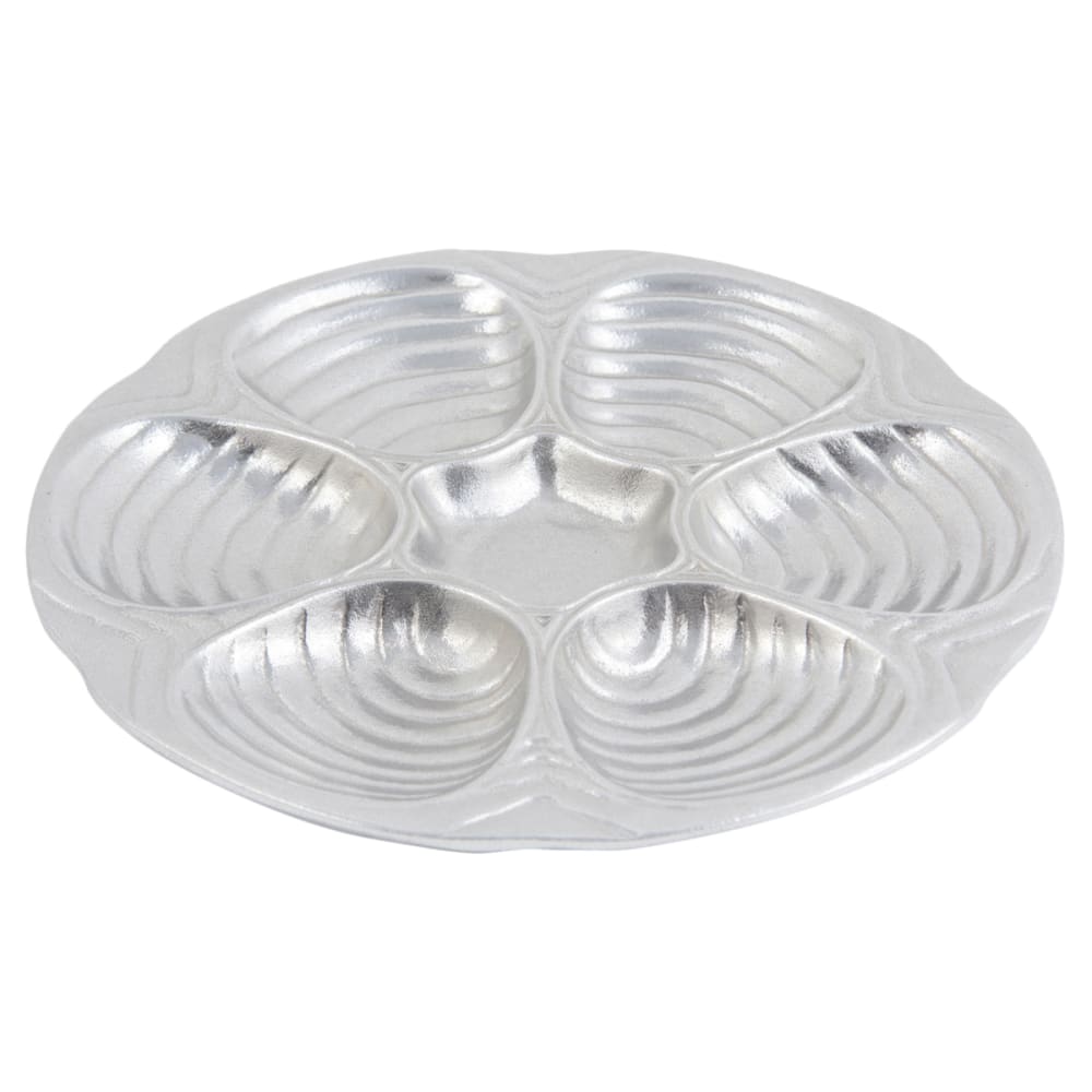 017-5017P 10 1/2" Oyster Clam Plate, Aluminum/Pewter Glo