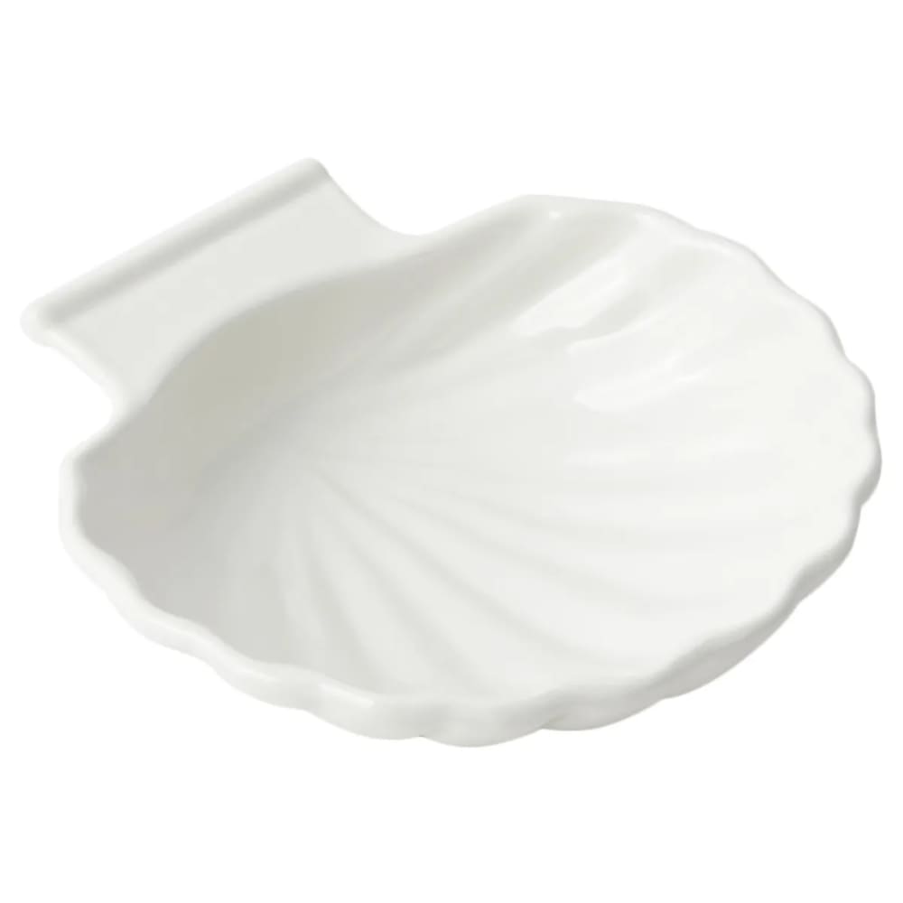 017-5046SWH 6 1/2" Shell Dish, Aluminum/White