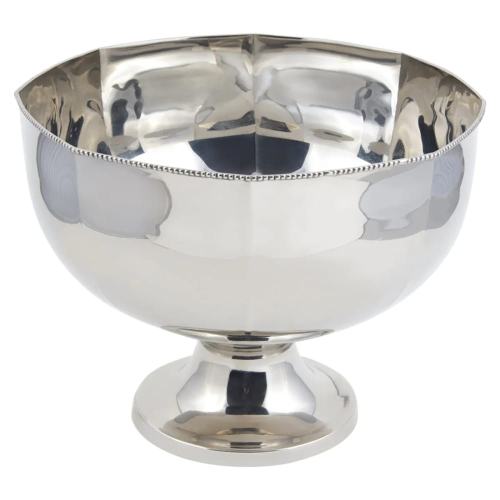 017-61322 14" Round Punch Bowl w/ Pedestal, Stainless