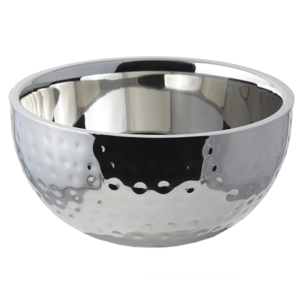 017-61259 2 1/4 qt Double Wall Bowl, Stainless Steel w/ Hammered Finish