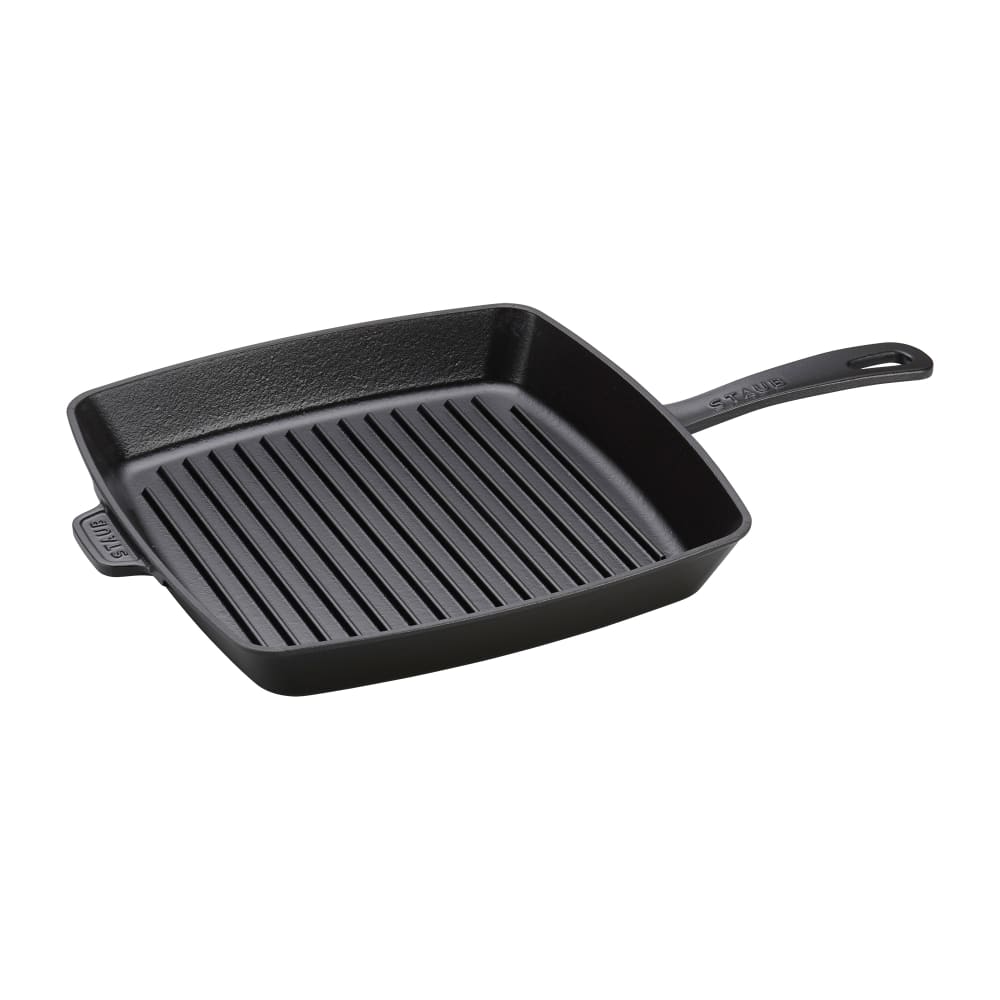 103-12123023 12" Square Grill Pan w/ Handles - Enameled Cast Iron, Matte Black