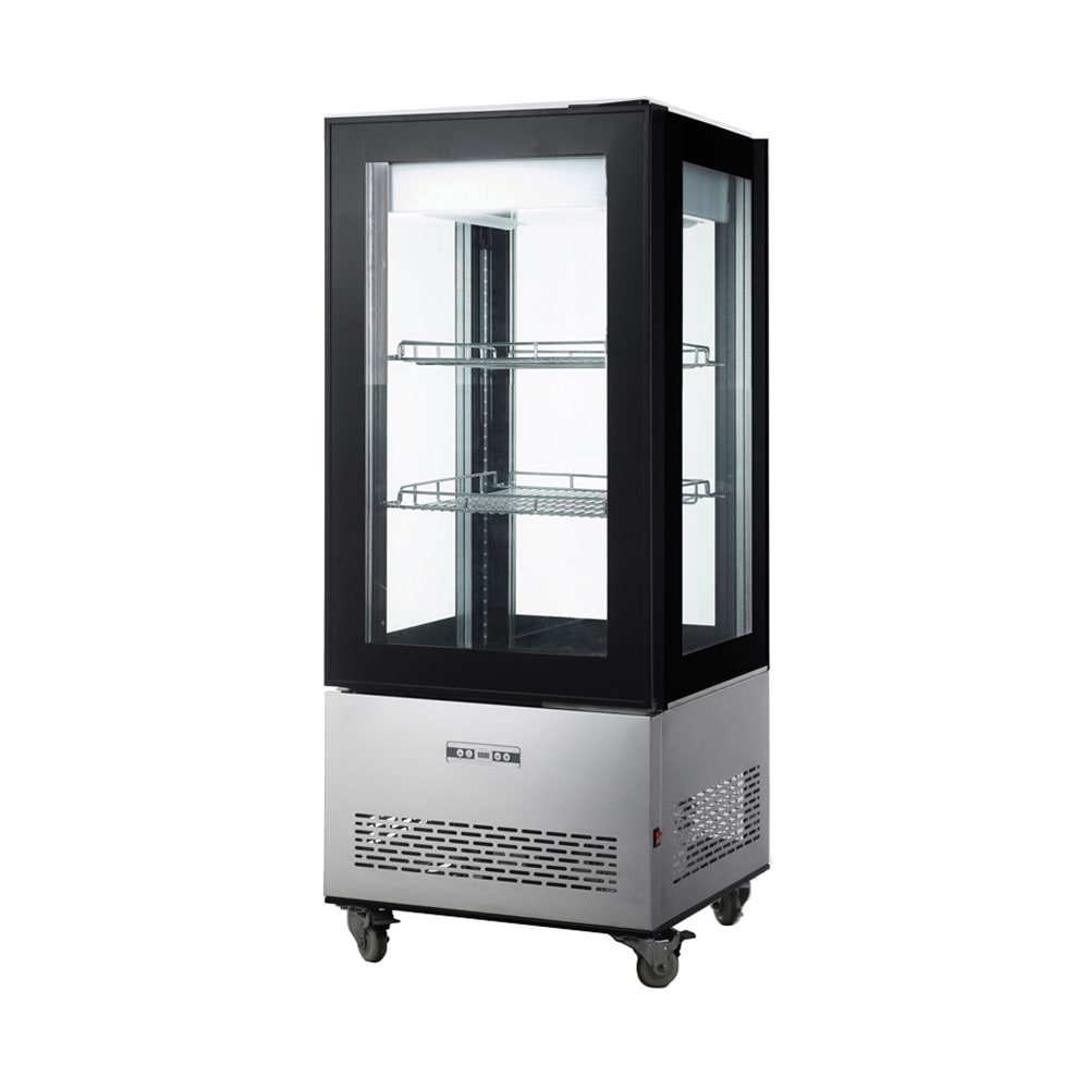 Omcan 44471 25 3/5" Full Service Bakery Display Case w/ Straight Glass - (3) Levels, 110v