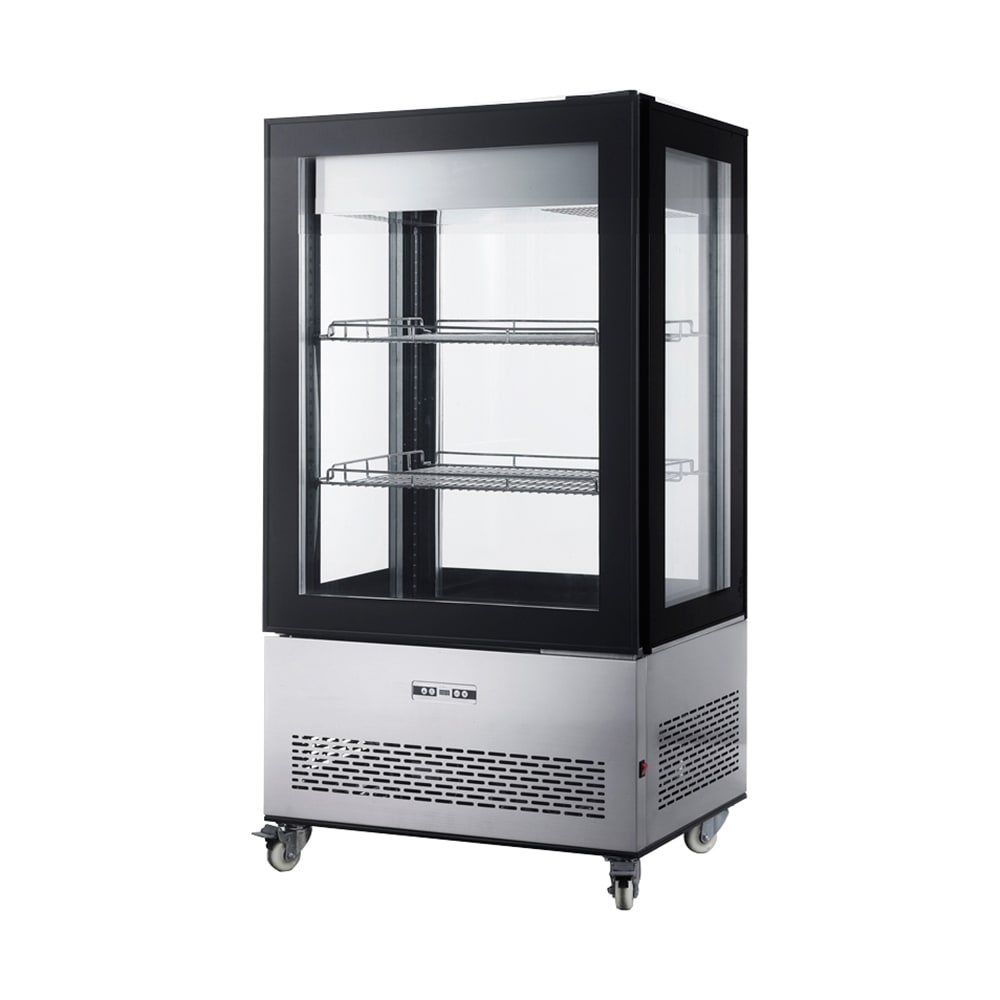 Omcan 44472 33 1/2" Full Service Bakery Display Case w/ Straight Glass - (3) Levels, 110v