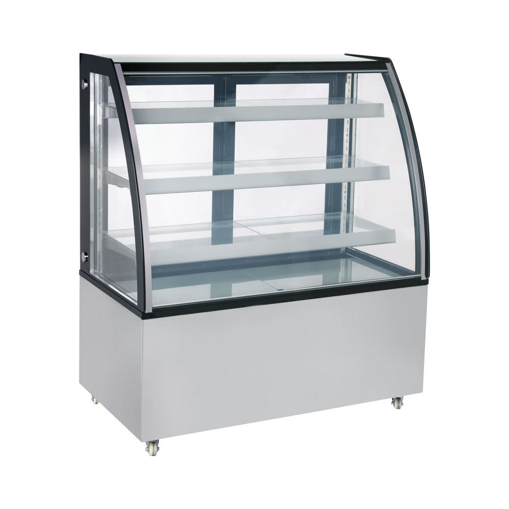 390-44502 48" Full Service Bakery Display Case w/ Curved Glass - (4) Levels, 110v