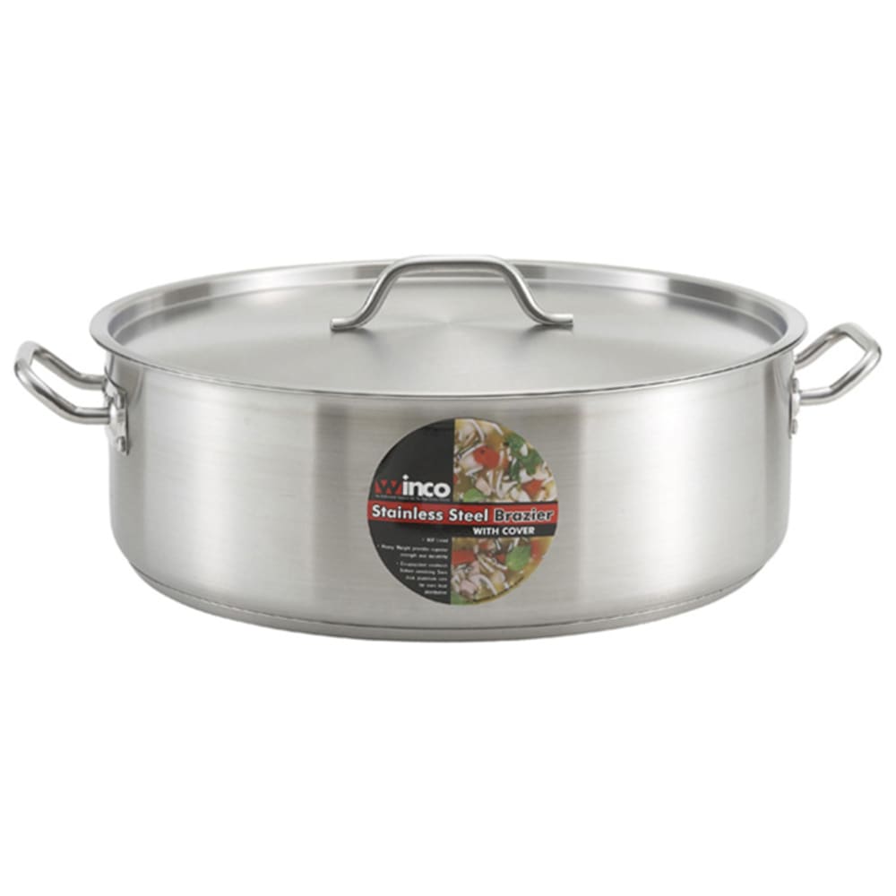 Winco SSSP-2 2 Qt. Induction-Ready Premium Stainless Steel Sauce Pan with  Cover