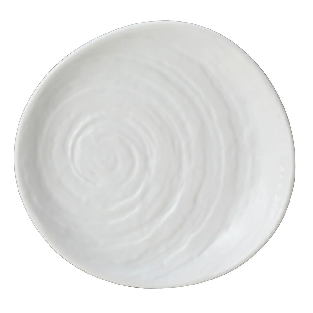 706-68A451EL705 6 1/2" Round Melamine Plate, Scape White