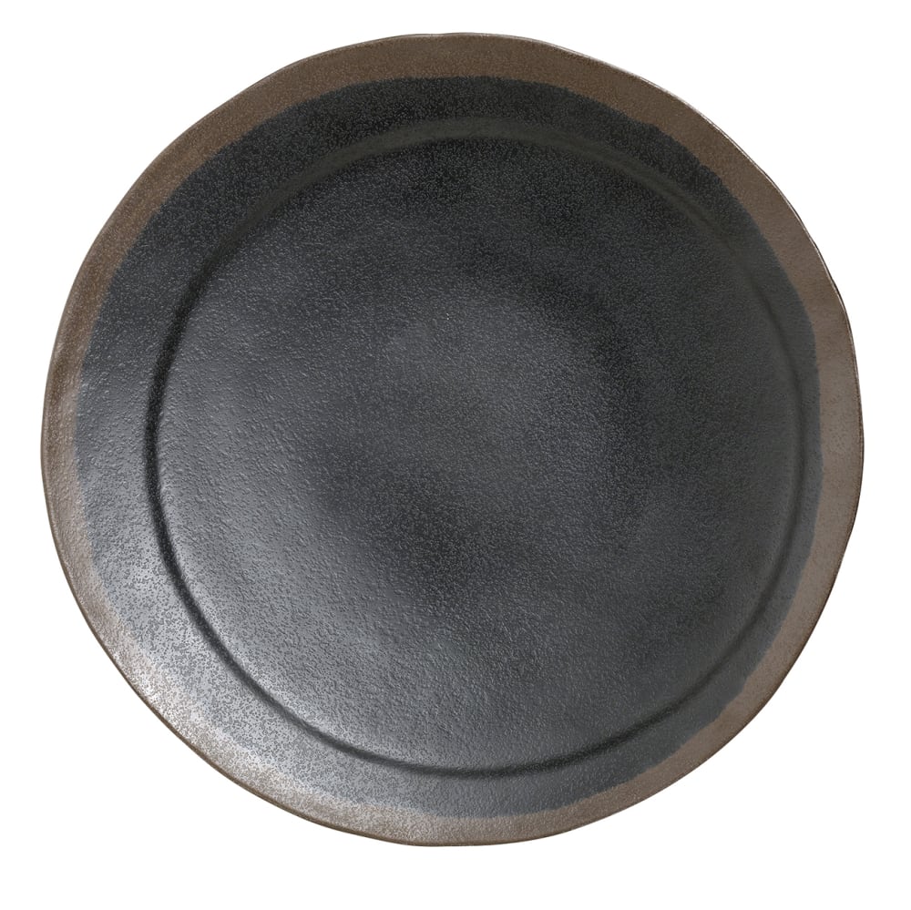 706-7199TM016 11" Round Melamine Plate, Grey Stone