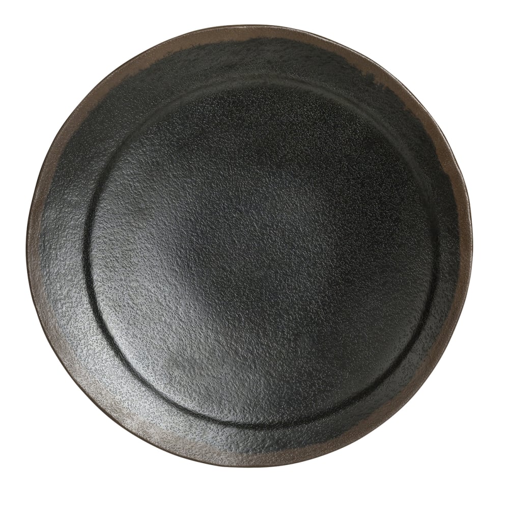706-7199TM013 8" Round Melamine Plate, Grey Stone