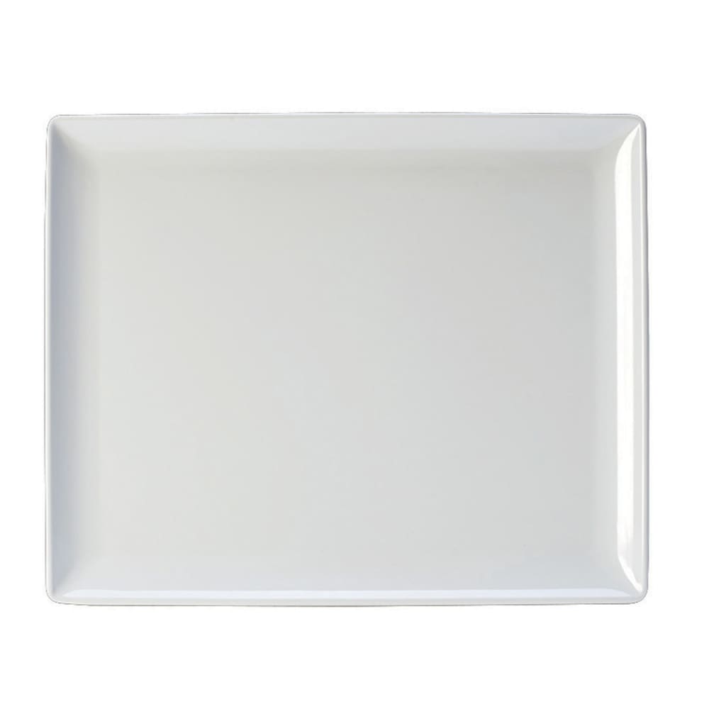 706-68A417EL593 12 3/4" x 10 1/2" Rectangular Creations Platter - Melamine, White