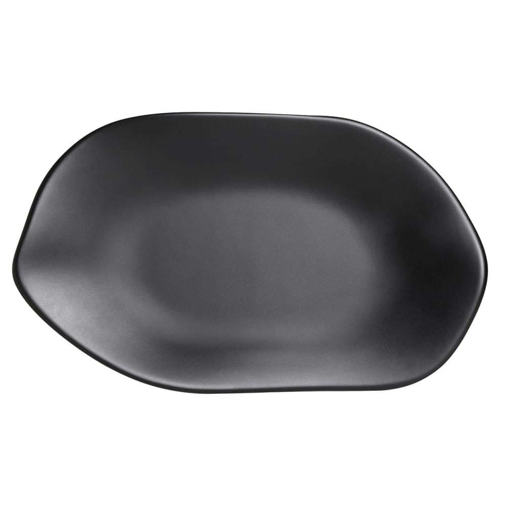 706-7000DD020 12" x 7 1/8" Oval Delfin Platter - Melamine, Marisol Black
