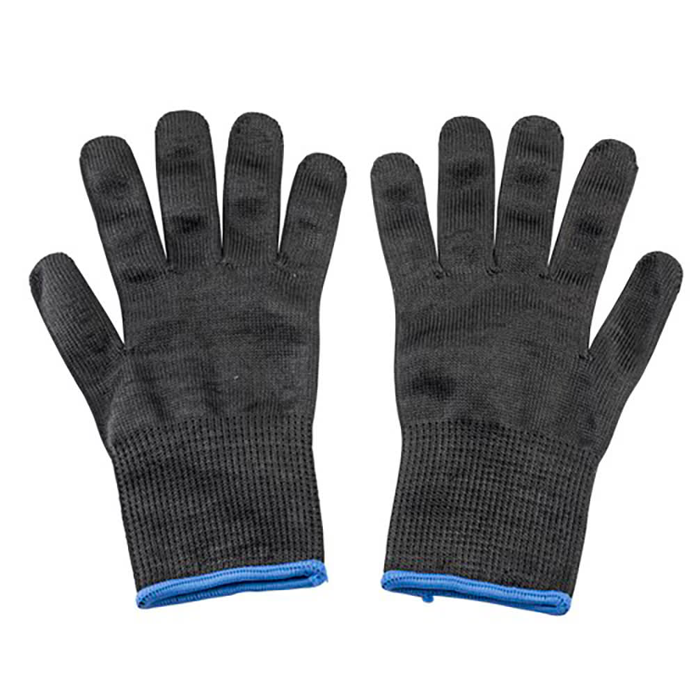 Tablecraft 11210 Large Cut Resistant Glove, Blended Material, Black w/ Blue Wrist Band
