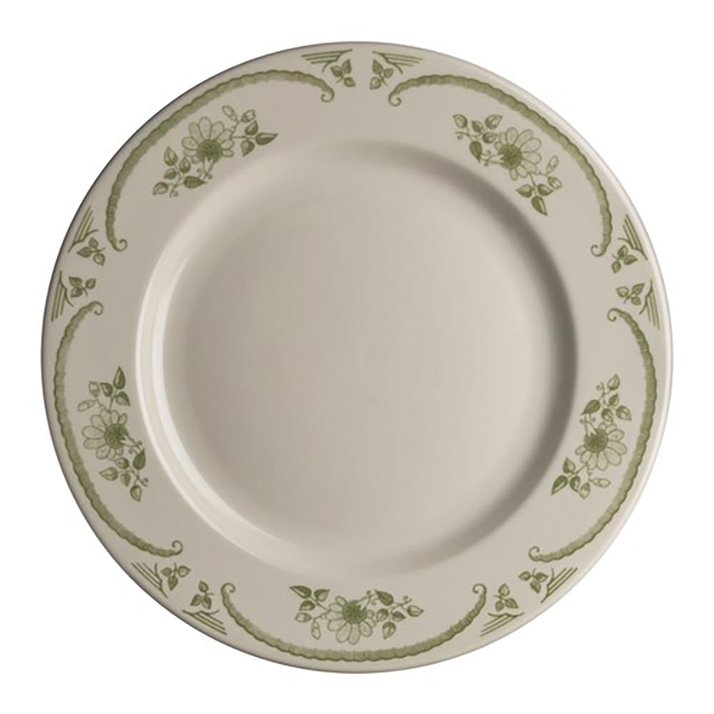 706-HL2069885 9 5/8" Round American Rose Plate - China, Moss