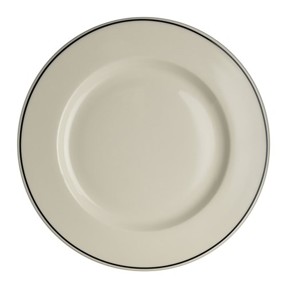 706-HL2051743 9" Round Black Line Plate - China, Ivory