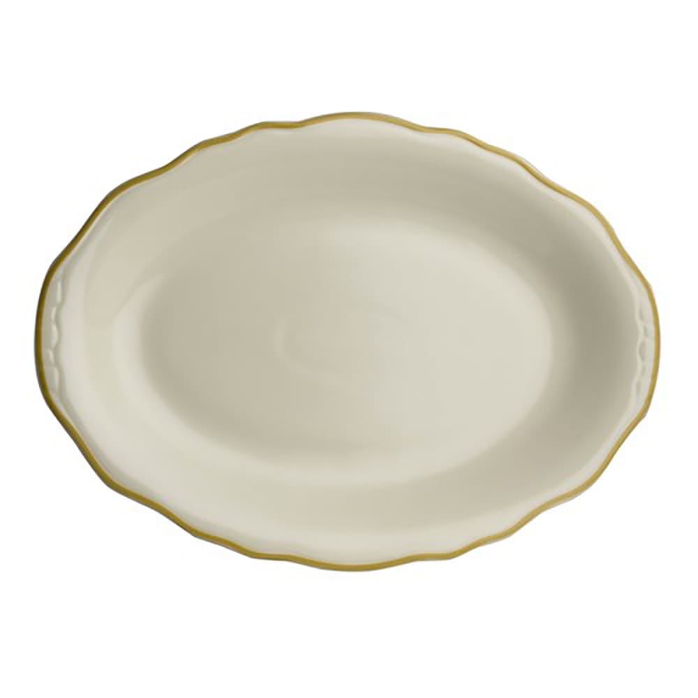 706-HL5270828 12 5/8" x 9 3/4" Oval Styleline Platter - China, Old Gold