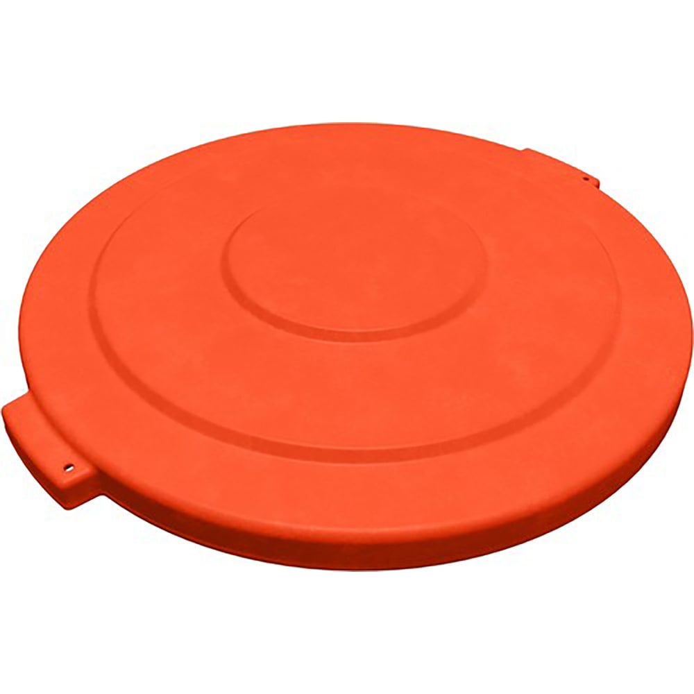 028-84102124 Round Flat Top Lid for 20 gal Trash Can - Plastic, Orange