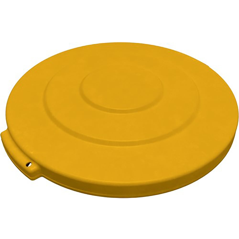 028-84101104 Round Flat Top Lid for 10 gal Trash Can - Plastic, Yellow