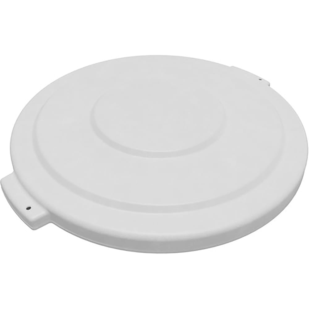 028-84104502 Round Flat Top Lid for 44 gal Trash Can - Plastic, White