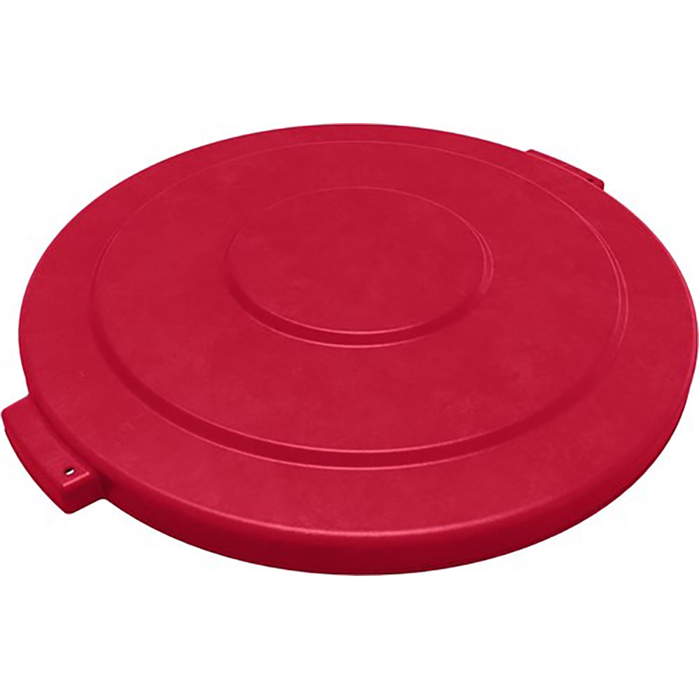 028-84104505 Round Flat Top Lid for 44 gal Trash Can - Plastic, Red