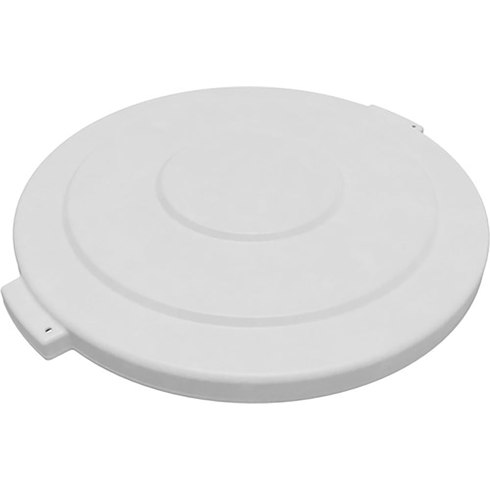 028-84105602 Round Flat Top Lid for 55 gal Trash Can - Plastic, White