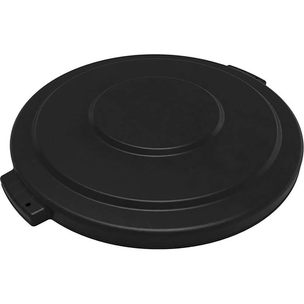 028-84102103 Round Flat Top Lid for 20 gal Trash Can - Plastic, Black