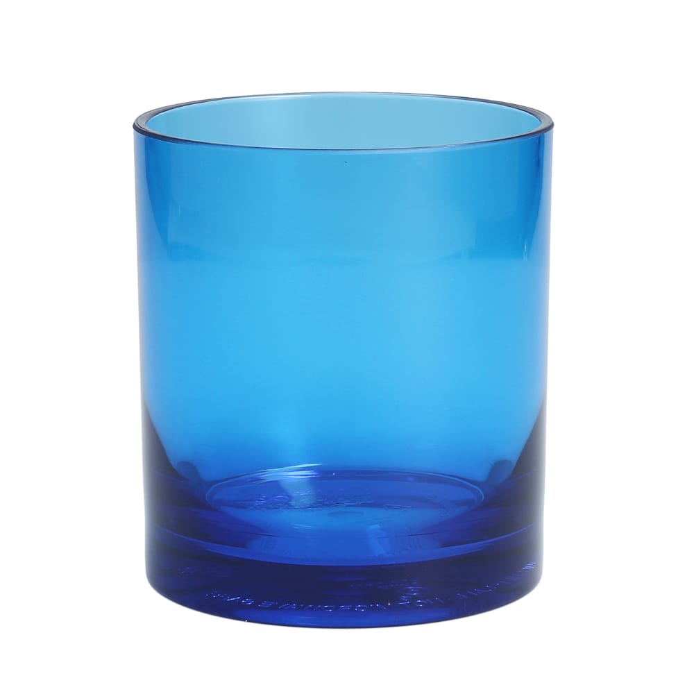 511-DVPSHHH112BL 14 oz Outside Double Old Fashioned Glass, Plastic, Blue