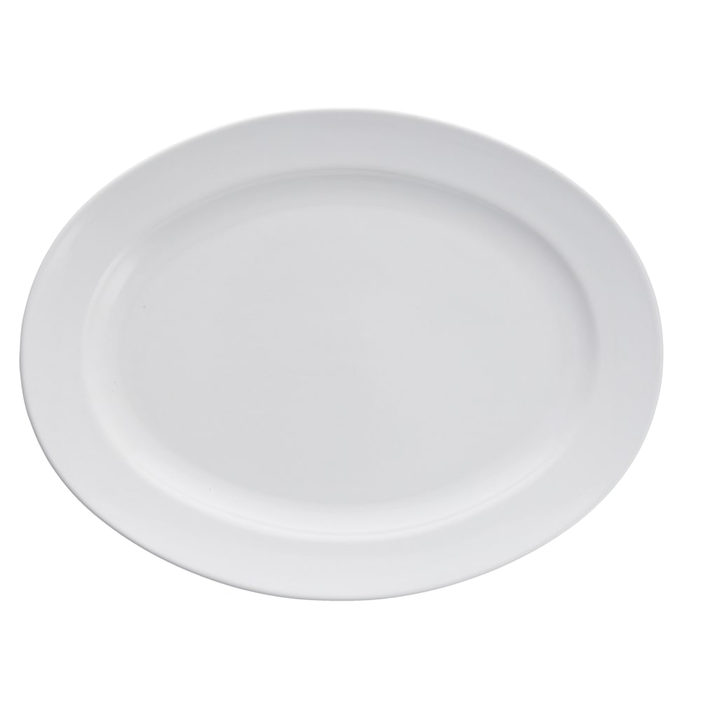 511-TC7600DV24 12 3/4" Oval Serena Platter - China, White
