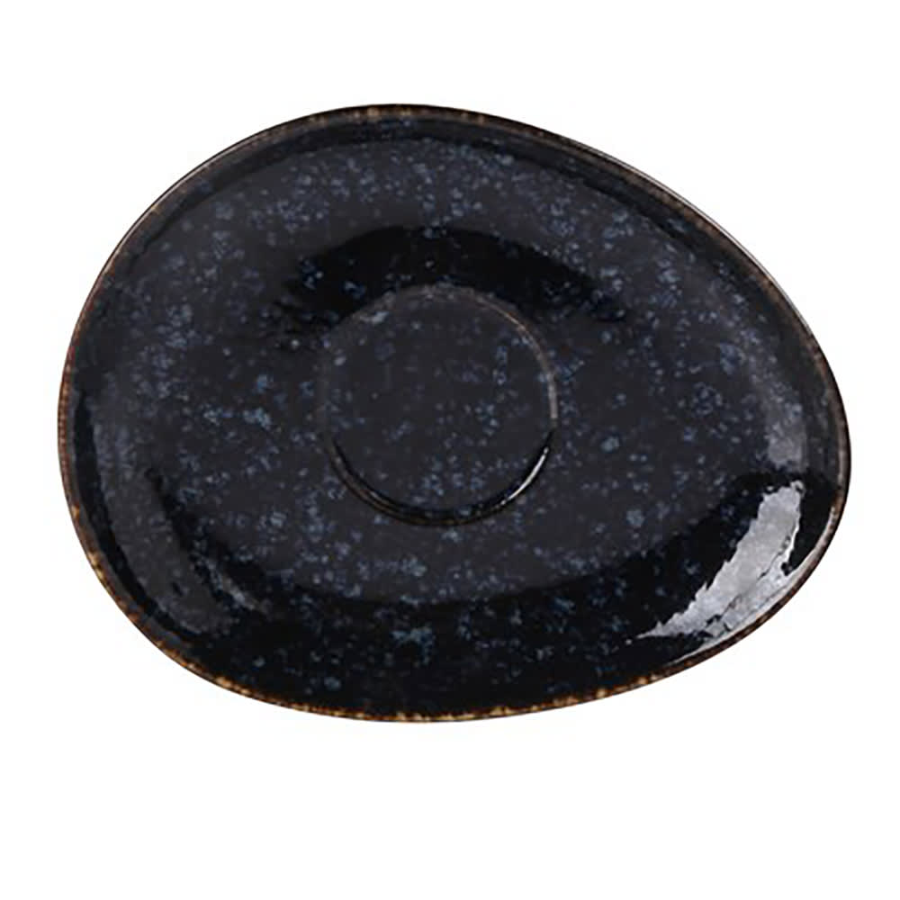 614-BL002 6" Oval Saucer - Ceramic, Blue Star