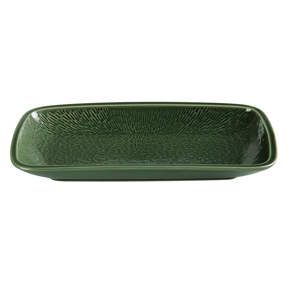 614-GG510 Rectangular Coupe Plate - 10" x 5 7/8", Ceramic, Green Gem
