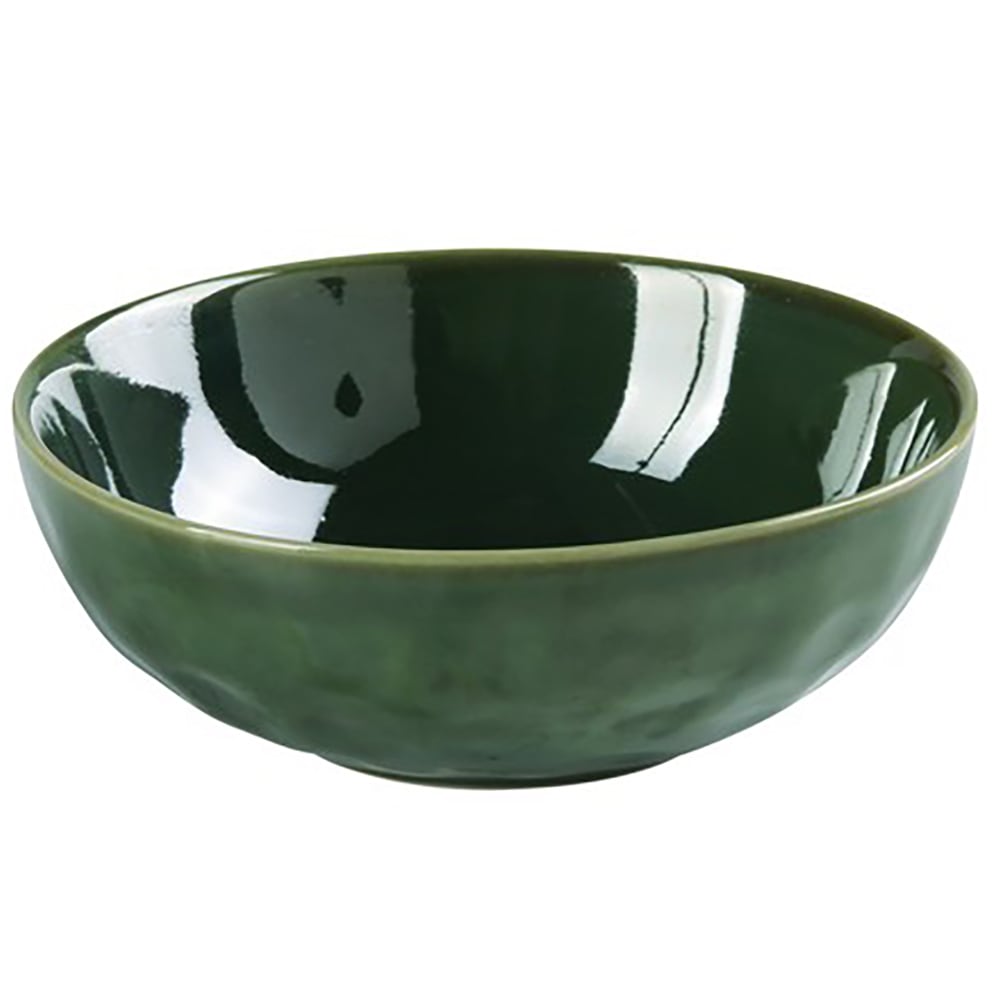 614-GG807 28 oz Round Salad Bowl - Ceramic, Green Gem