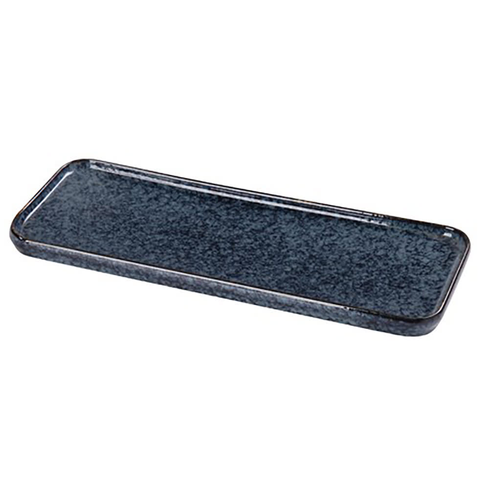 614-BL515 Rectangular Dinner Plate - 15 7/8" x 5 1/2", Ceramic, Blue Star
