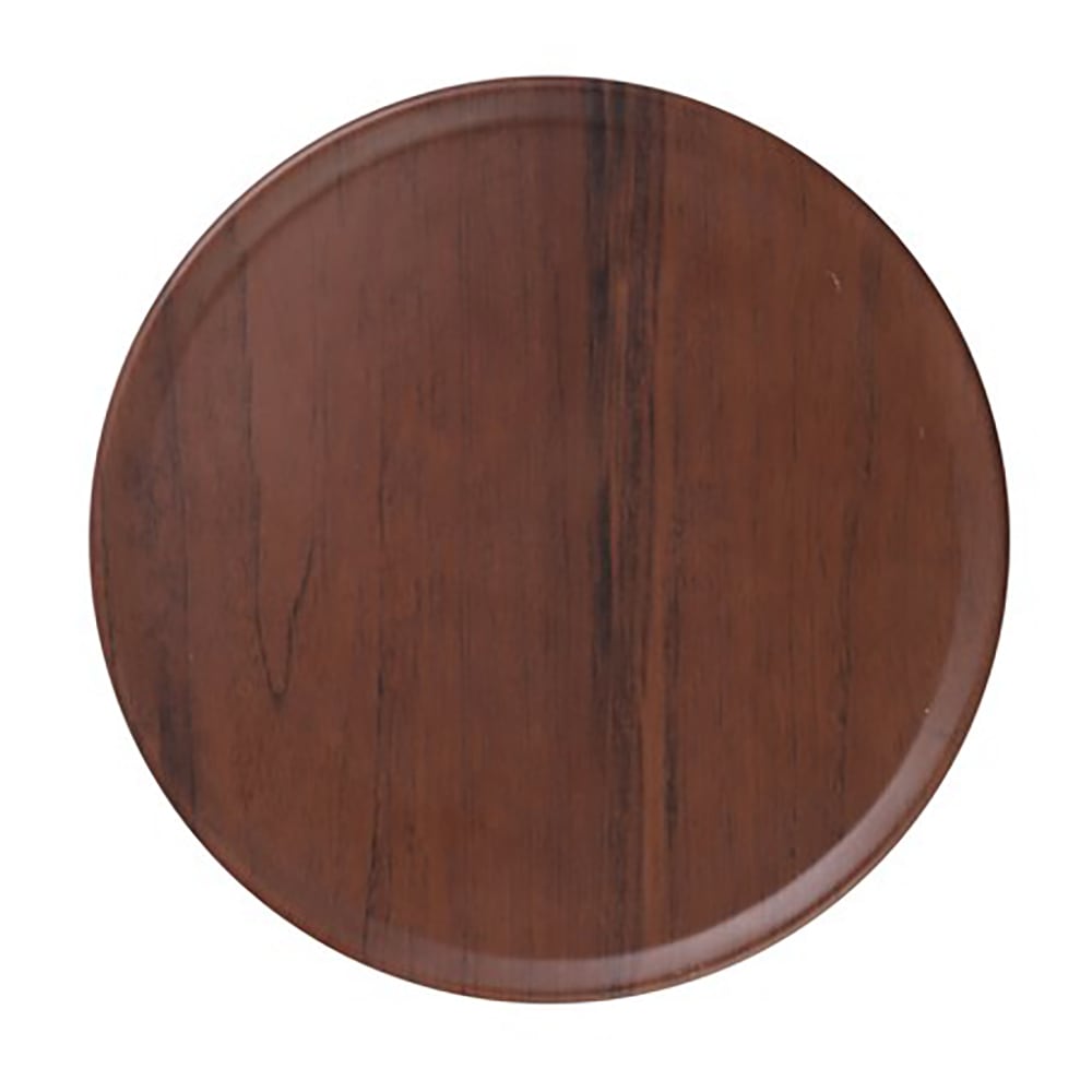 614-WL1108 8 1/4" Round Melamine Plate, Wood Grain