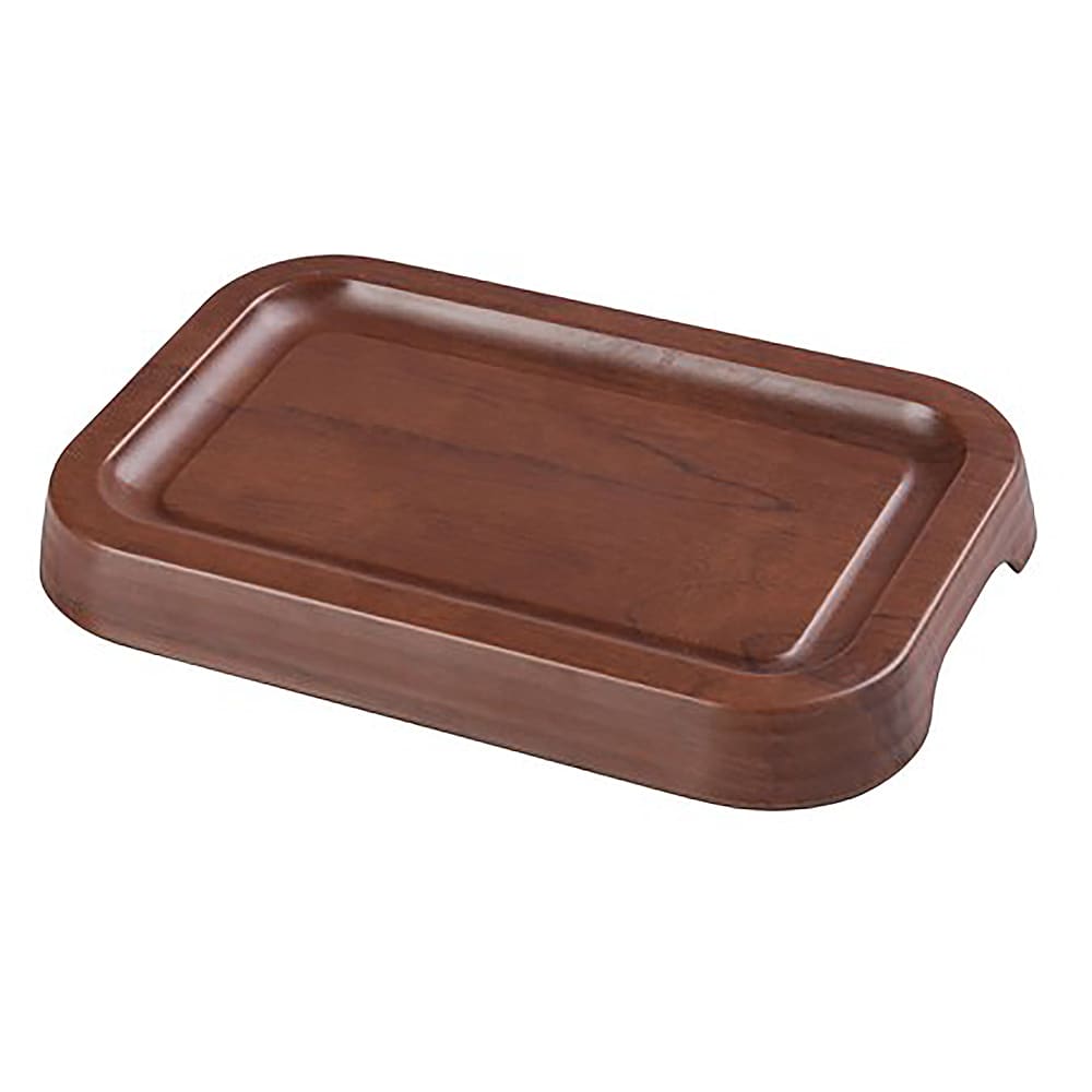 614-WL408 Melamine Tray w/ Foot - 7 3/4" x 5", Wood Grain