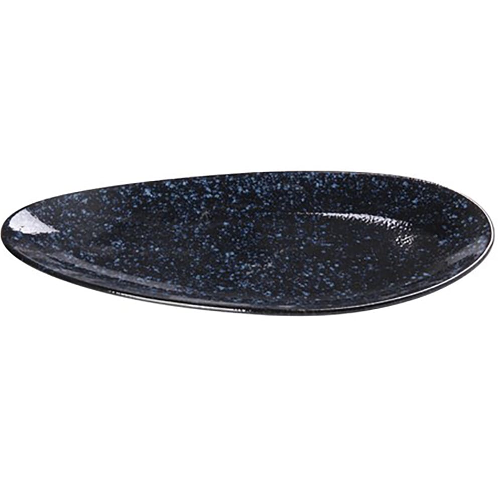 614-BL314 14 1/4" Leaf Shaped Plate - Ceramic, Blue Star