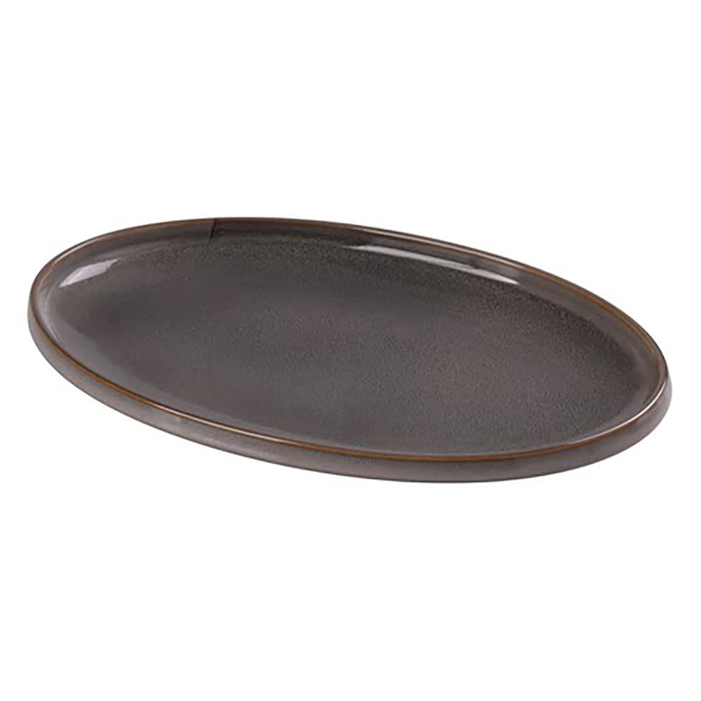 614-PK316 Oval Dinner Plate - 16" x 10", Ceramic, Gray