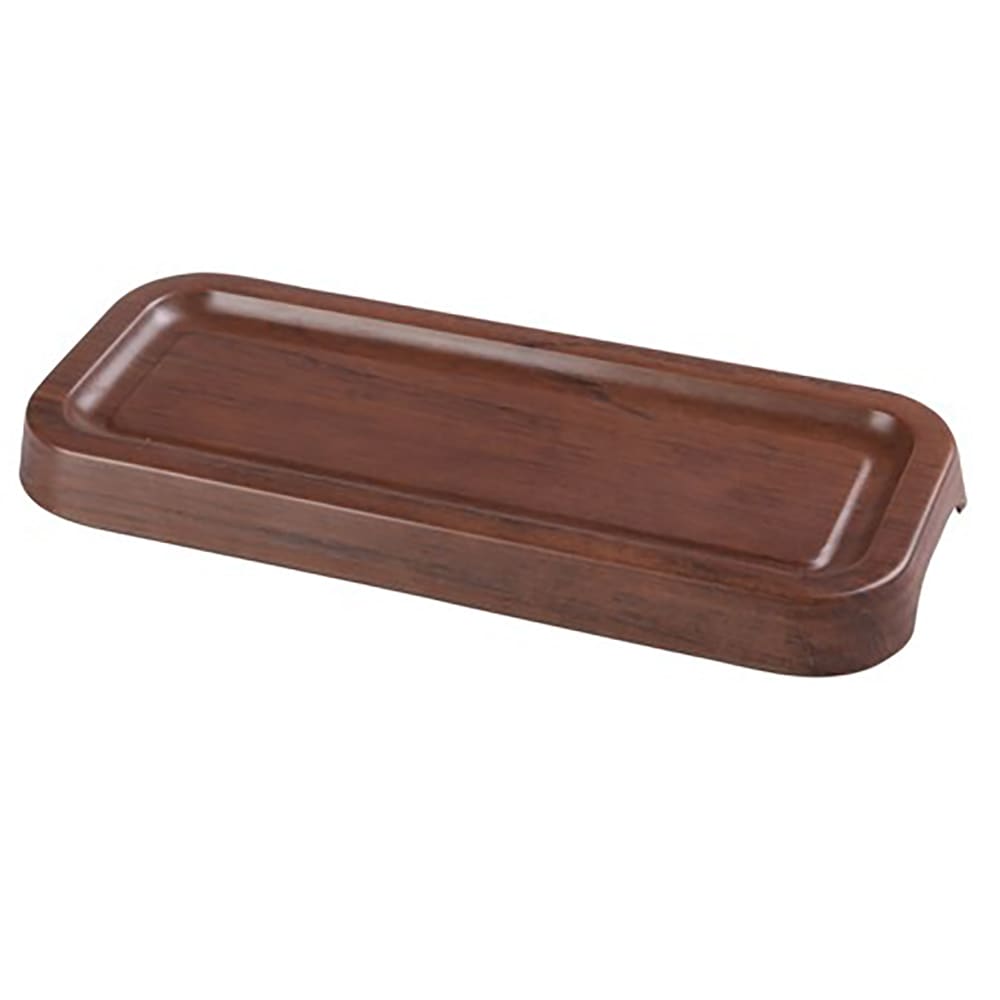 614-WL414 Melamine Tray w/ Foot - 13 3/4" x 5", Wood Grain