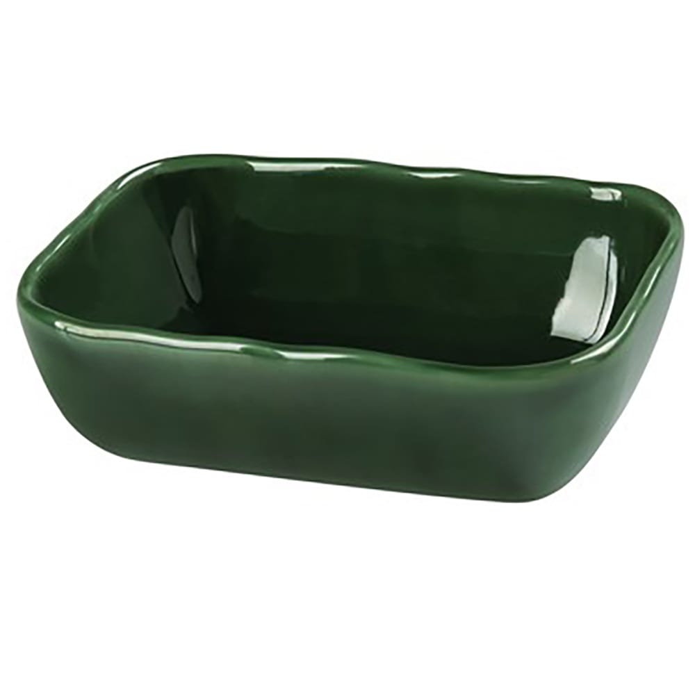 614-GG305 10 oz Rectangular Salad Bowl - Ceramic, Green Gem