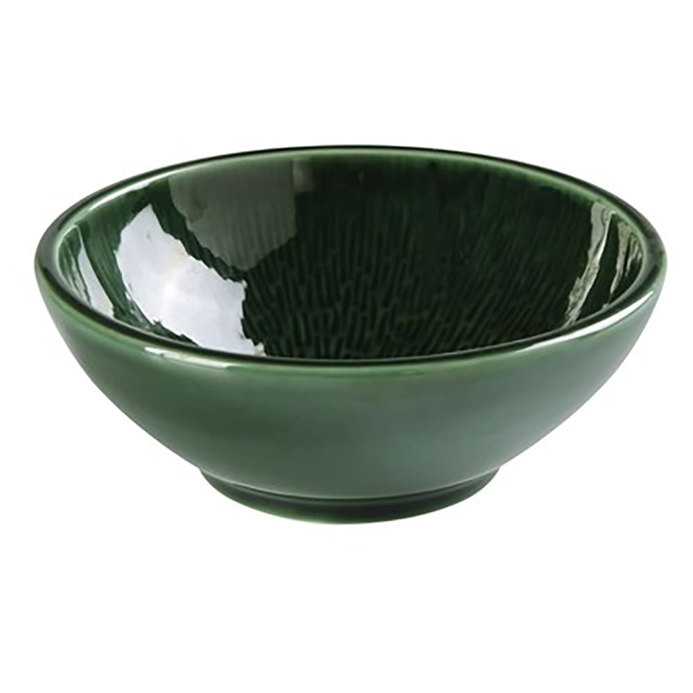 614-GG808 32 oz Round Noodle Bowl - Ceramic, Green Gem