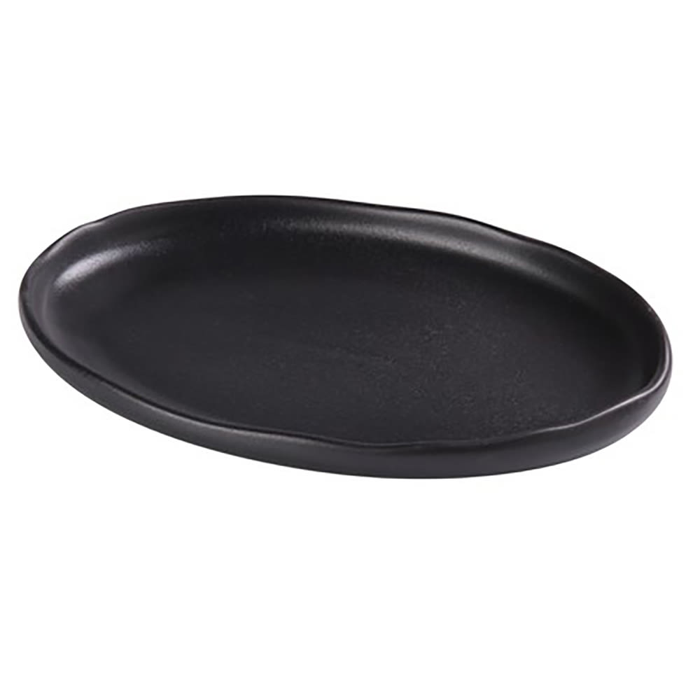 614-NB214 Oval Dinner Plate - 14 1/2" x 9 1/2", Ceramic, Noble Black