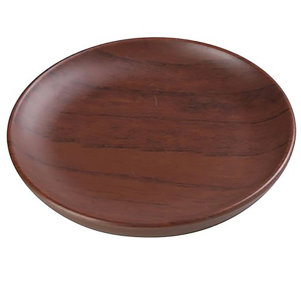 614-WL108 8" Round Melamine Plate, Wood Grain