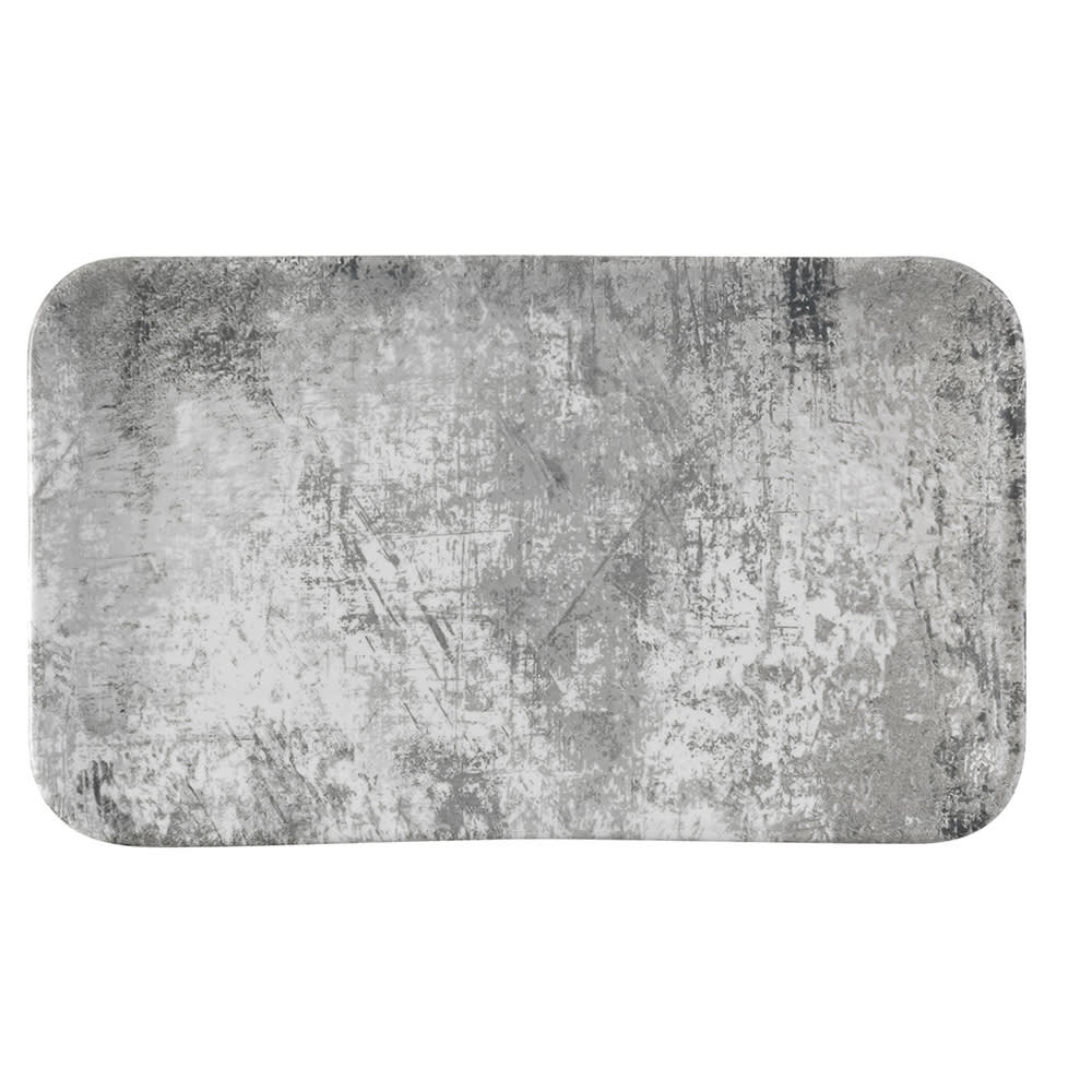 450-FN467 Rectangular Maker's Urban Plate - 10 5/8" x 6 1/4", Ceramic, Steel Grey