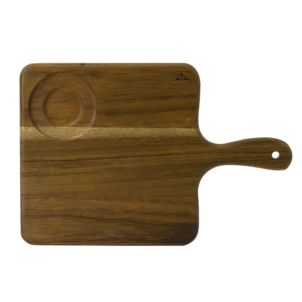 450-FN284 Rectangular Serving Board w/ Handle - 14 7/8" x 10", Acacia Wood