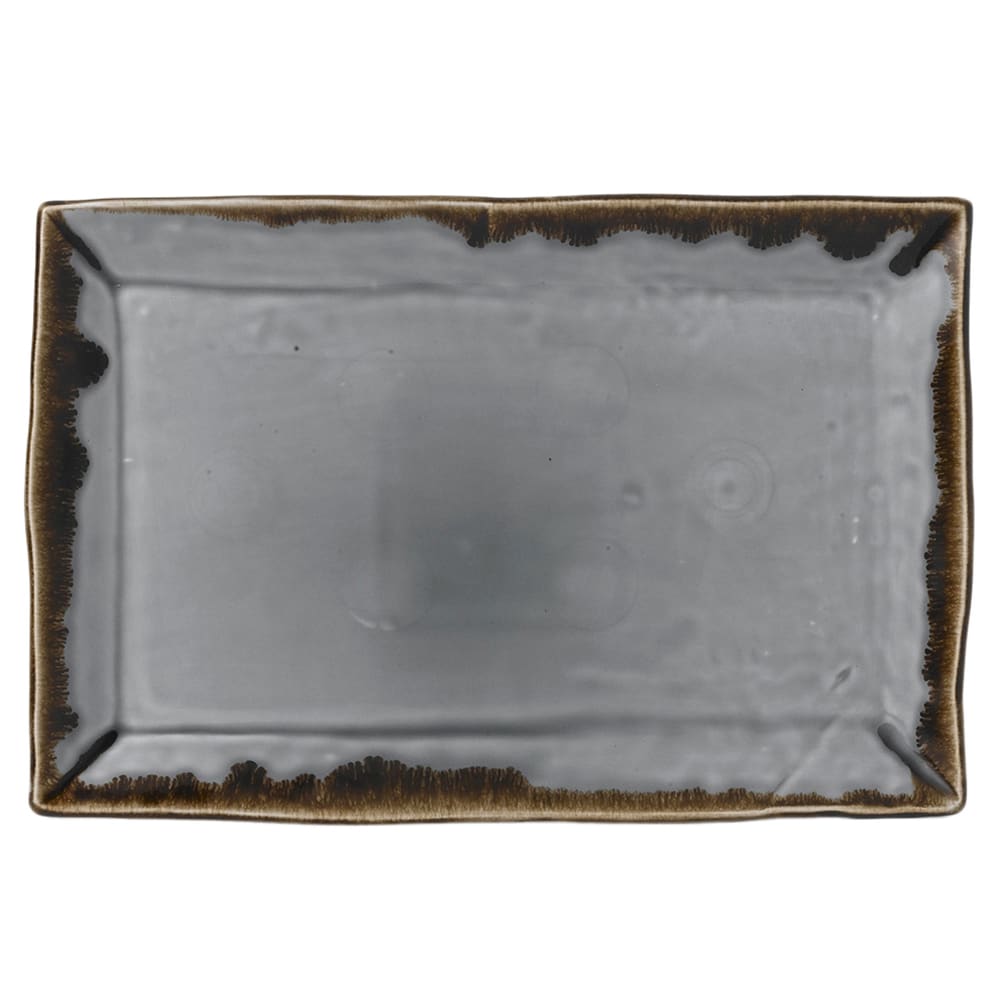 450-HGR11 11 1/4" x 7 1/2" Rectangular Harvest Tray - Ceramic, Gray