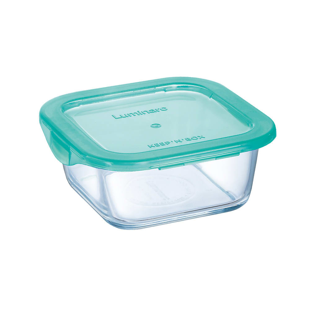 Arcoroc P5522 12 3/4 oz Square Keep N Box Food Storage Container w/ Lid - 4  7/8 x 4 7/8, Glass