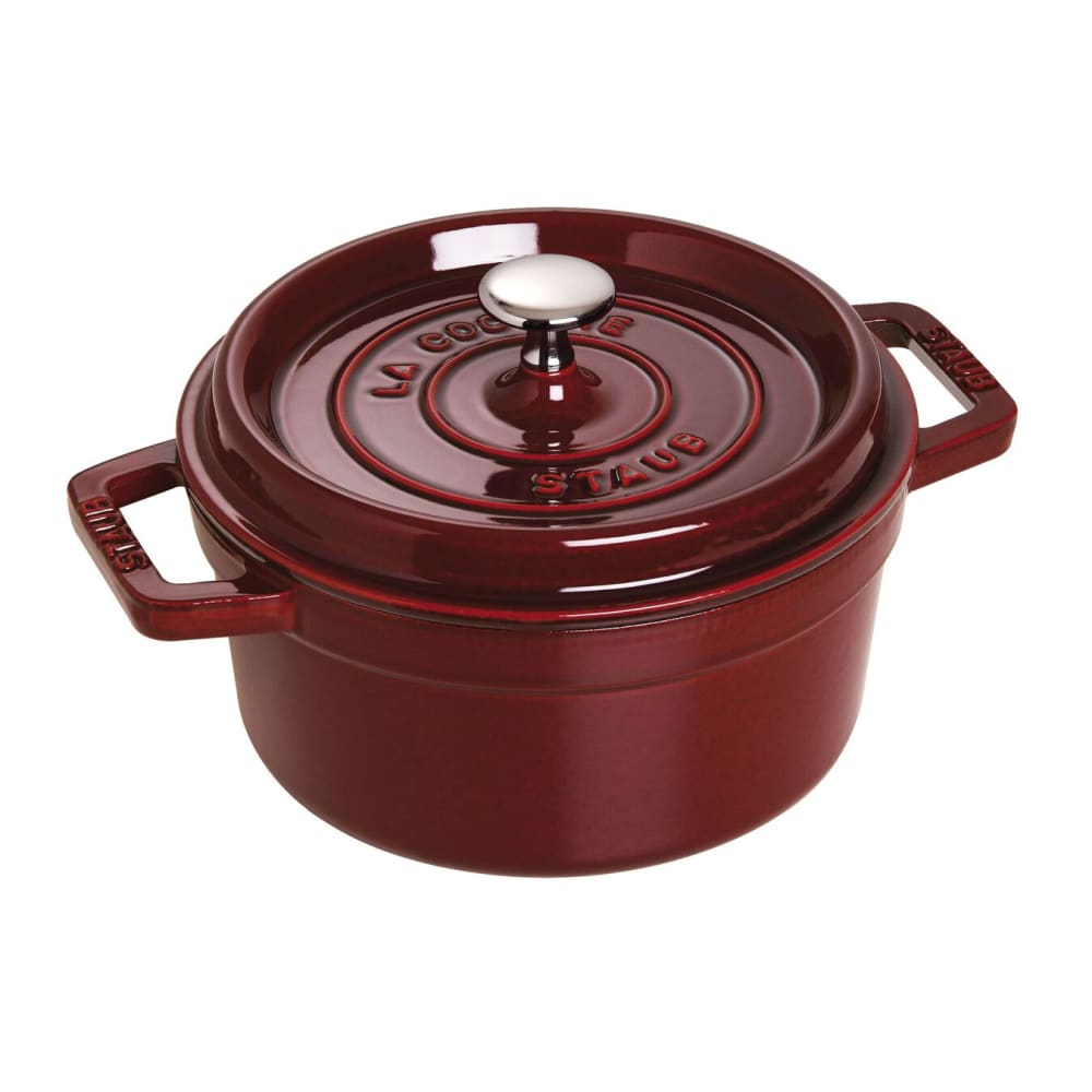103-1102287 2 3/4 qt Enameled Cast Iron Cocotte w/ Lid, Grenadine