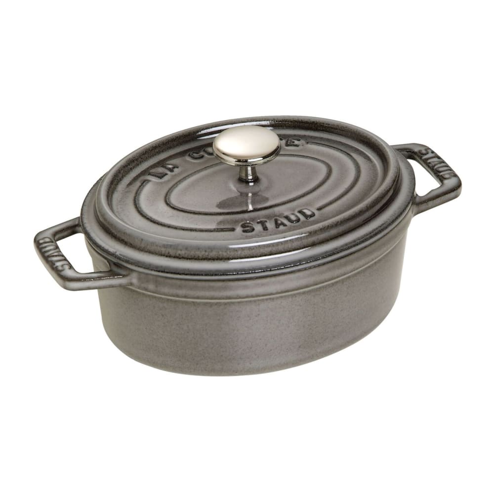 Staub 1 qt Enameled Cast Iron Cocotte w/ Lid, Graphite Gray (1004059)