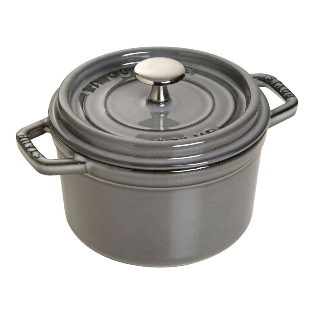 103-1101618 1 1/2 qt Enameled Cast Iron Cocotte w/ Lid, Graphite Gray