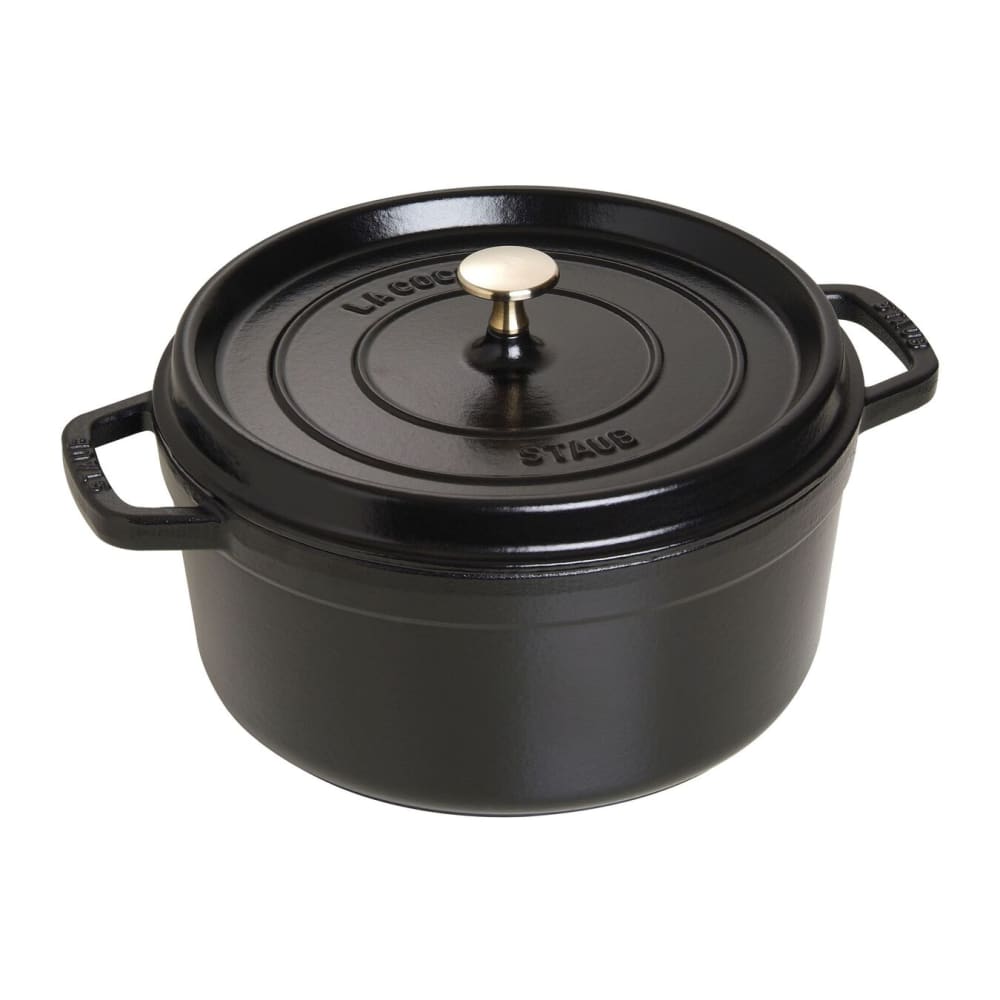 103-1102625 5 1/2 qt Enameled Cast Iron Cocotte w/ Lid, Black Matte