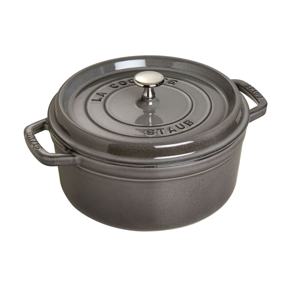 103-1102418 4 qt Enameled Cast Iron Cocotte w/ Lid, Graphite Gray